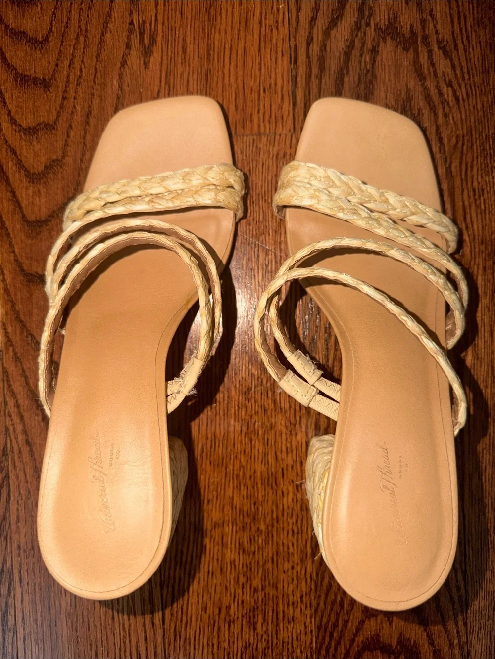 Universal Thread Braided Slide Sandals in Natural Tan